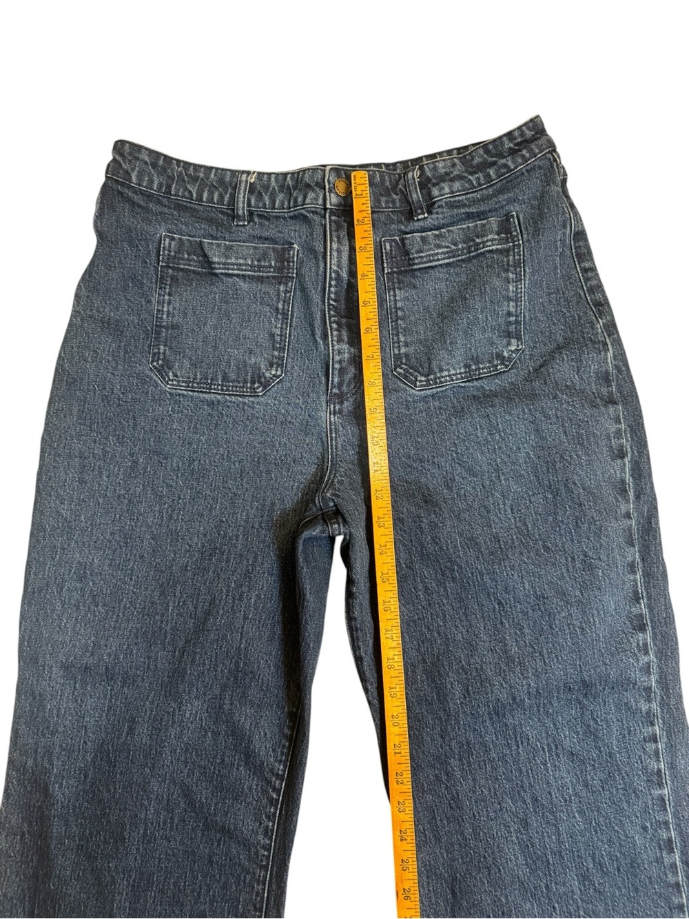 ROLLA’S High Rise Wide Leg Jeans Dark Wash Patch Pocket Size 34 Aus 16 US 12 - Picture 4 of 12